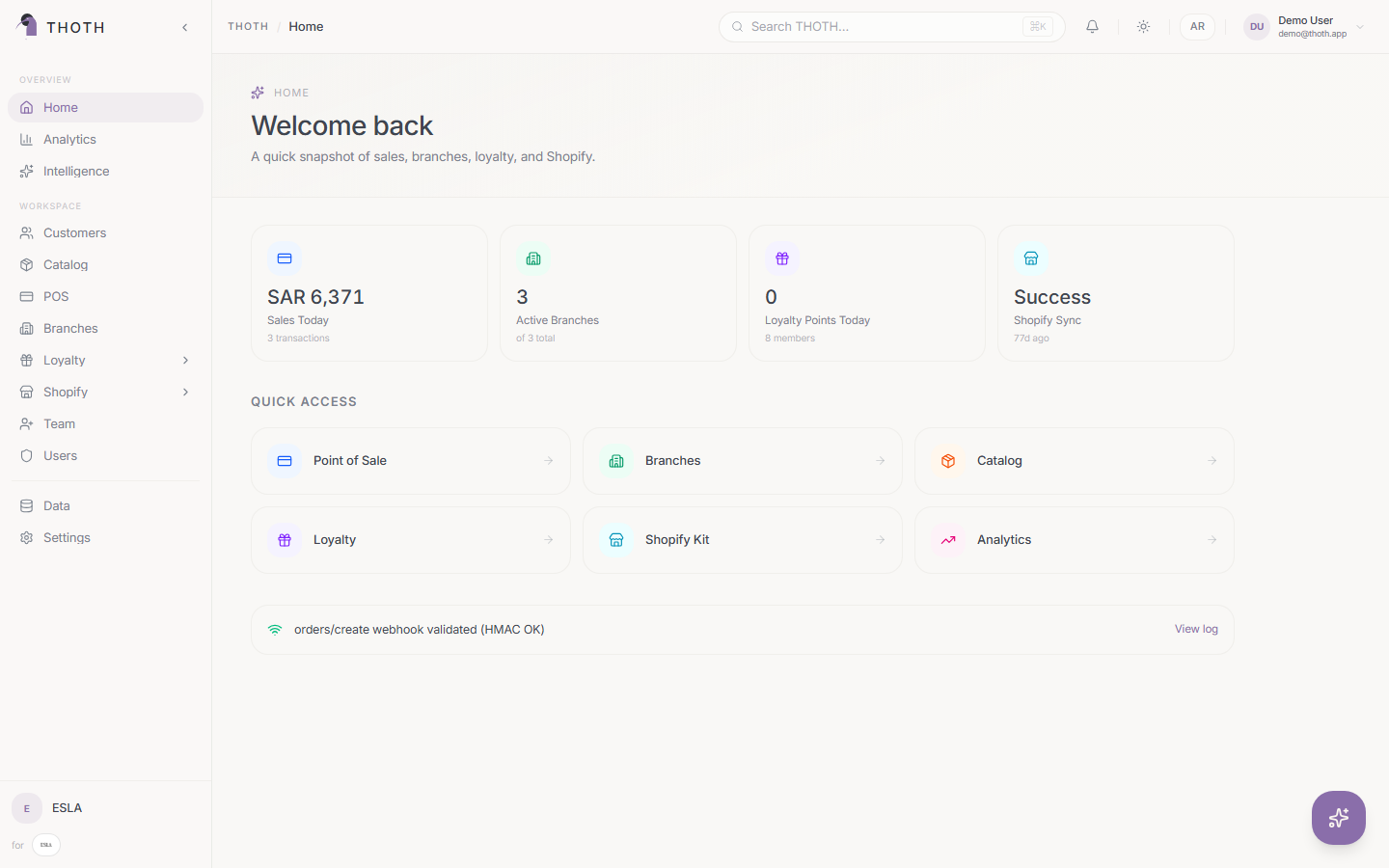 THOTH dashboard